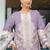 Lavender embroidery thread work cumbric cotton semi stitched salwar suit