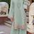 Sea green embroidered and viscose thread work cotton semi stitched salwar suit