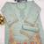 Sea green embroidered and viscose thread work cotton semi stitched salwar suit