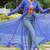 Blue navratri special kutchi patch work with leheriya printed kurti-Full Stitched Free Size