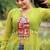 Parrot green navratri special kutchi patch work with leheriya printed kurti-Full Stitched Free Size