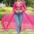 Pink navratri special kutchi patch work with leheriya printed kurti-Full Stitched Free Size