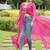 Pink navratri special kutchi patch work with leheriya printed kurti-Full Stitched Free Size
