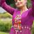 Purple navratri special kutchi patch work with leheriya printed kurti-Full Stitched Free Size