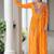 Orange navratri special kutchi patch work with leheriya printed kurti-Full Stitched Free Size