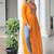 Orange navratri special kutchi patch work with leheriya printed kurti-Full Stitched Free Size