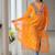 Orange navratri special kutchi patch work with leheriya printed kurti-Full Stitched Free Size