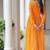 Orange navratri special kutchi patch work with leheriya printed kurti-Full Stitched Free Size