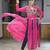 Pink navratri special kutchi work with gota patii & mirror work kurti-Full Stitched Free Size
