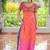 Pink navratri special kutchi gamthi work with printed kurti-Full Stitched Free Size