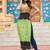Parrot navratri special kutchi gamthi work with printed kurti-Full Stitched Free Size