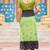 Parrot navratri special kutchi gamthi work with printed kurti-Full Stitched Free Size