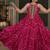 Pink navratri special kutchi patch work with leheriya print chinon gown