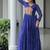 Blue navratri special kutchi patch work with bandhani print faux georgette gown