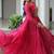 Pink navratri special kutchi patch work with bandhani print faux georgette gown