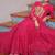 Pink navratri special kutchi patch work with bandhani print faux georgette gown