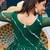 Green navratri special kutchi patch work with leheriya print faux georgette gown-Full Stitched Free Size