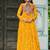 Black navratri special kutchi patch work with bandhani print faux georgette gown