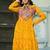 Black navratri special kutchi patch work with bandhani print faux georgette gown