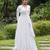 White navratri special rayon kutchi gamthi kodi work gown