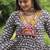 Black navratri special cotton kutchi gamthi & kodi lace work gown