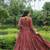 Maroon navratri special cotton kutchi gamthi & kodi lace work gown