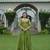 Parrot navratri special rayon kutchi gamthi work gown