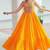 Yellow navratri special rayon kutchi gamthi thread embroidered & mirror work gown