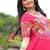 Rani pink navratri special rayon kutchi gamthi thread embroidered & mirror work gown