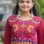 Maroon navratri special rayon kutchi gamthi work gown