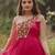 Pink navratri special rayon kutchi gamthi work gown