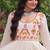 Off white navratri special kora cotton multi thread embroidered & gota patti work gown