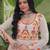 Off white navratri special kora cotton multi thread embroidered & gota patti work gown