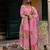 pink crepe organza kurta with pant and dupatta