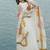 white azmat embellished organza anarkali kurta with dhoti & dupatta