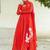 red tara organza anarkali kurta with pant & dupatta