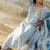 light grey damini crepe kurta with pant & dupatta