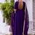 purple ujjwala crepe & organza anarkali kurta with pant & dupatta 
