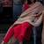 Red rudrani crepe organza kurta with pant & dupatta