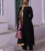 black organza kurta with pant & dupatta