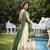 off white Khadi Cotton lehenga choli with Sequin Embroidery