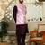 Silk blend tie-dye printed pink nehru jacket