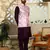 Silk blend tie-dye printed pink nehru jacket