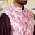 Silk blend tie-dye printed pink nehru jacket