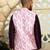 Silk blend tie-dye printed pink nehru jacket