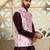 Silk blend tie-dye printed pink nehru jacket