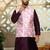 Silk blend tie-dye printed pink nehru jacket