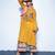 Yellow embroidered organza kurta with pant