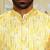 Silk blend tie-dye printed yellow nehru jacket