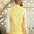 Silk blend tie-dye printed yellow nehru jacket
